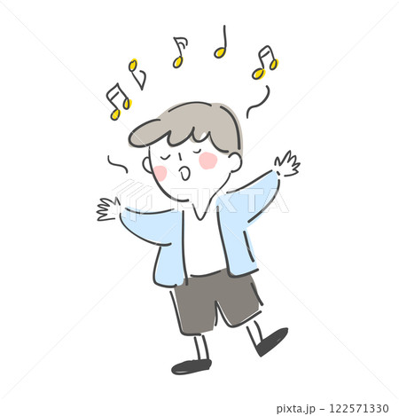 Character illustration of a person singing 122571330