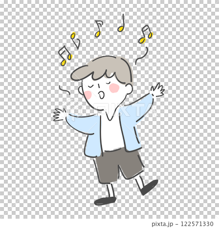 Character illustration of a person singing 122571330