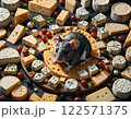 Mouse in Paradise, a picture of a mouse surrounded by lots of different types of cheese 122571375