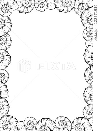 sea vector sketch shell frame 122571936