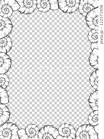 sea vector sketch shell frame sea vector sketch shell frame 122571936