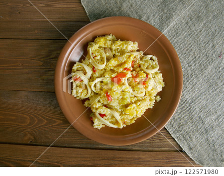 Paella with squid Paella with squid 122571980