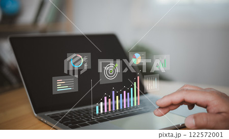 Business analytics with key performance indicators, Analyzing company network, Working Data analytics and data management systems and connected to corporate strategy database for finance investment. Business analytics with key performance indicators, Analyzing company network, Working Data analytics and data management systems and connected to corporate strategy database for finance investment. 122572001