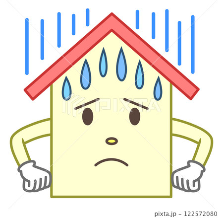 雨漏りに困る、家のキャラクター 雨漏りに困る、家のキャラクター 122572080