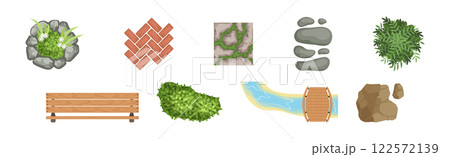 Landscape Design and Garden Decorative Object and Element Vector Set Landscape Design and Garden Decorative Object and Element Vector Set 122572139
