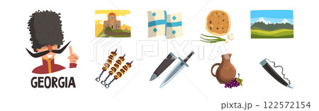 Georgian Traditional Object and Symbols Vector Set Georgian Traditional Object and Symbols Vector Set 122572154