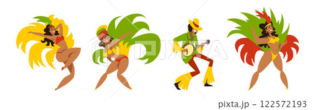 Brazilian Woman Dancer and Man Musician Vector Set Brazilian Woman Dancer and Man Musician Vector Set 122572193