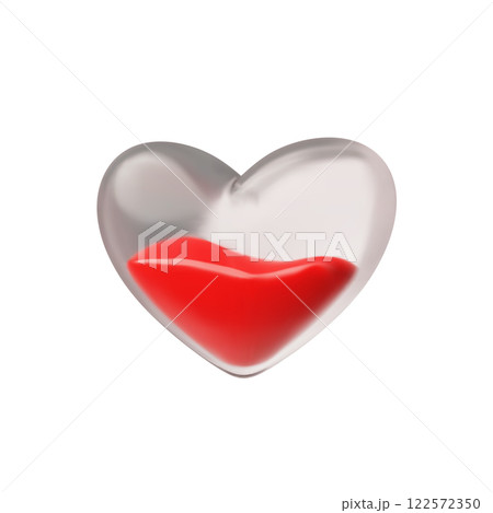 Blood heart shape bag 3D plastic style icon, vector cartoon medical diagnostic healthcare or blood donation concept 122572350