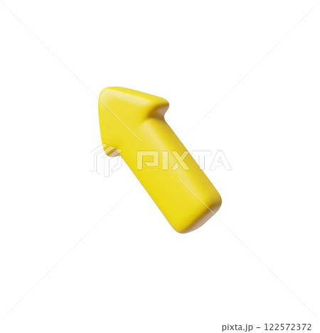 3d Vector of growing yellow arrow up on isolated background. 122572372