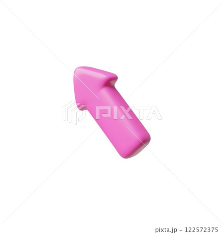 Pink arrow up left diagonal cursor 3d cartoon...のイラスト素材 [122572375] - PIXTA