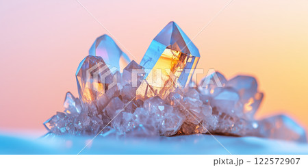 stunning close up of iridescent crystals reflecting light beautifully stunning close up of iridescent crystals reflecting light beautifully 122572907