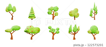 3d tree. Low polygon forest, ecology paper origami or eco geometric plants. Triangle nature fruit garden. Oak spruce and apple tree. Render 3d isolated woodland vector greenery illustration 3d tree. Low polygon forest, ecology paper origami or eco geometric plants. Triangle nature fruit garden. Oak spruce and apple tree. Render 3d isolated woodland vector greenery illustration 122573201