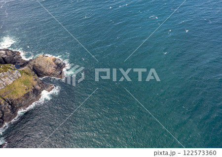 Aerial view of the cliffs of Horn Head at the wild atlantic way in Donegal - Ireland. 122573360