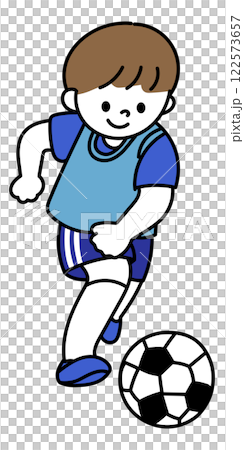 サッカーをする子どものベクターイラスト 122573657