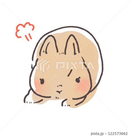 怒っているうさぎのシンプルでかわいいイラスト素材 怒っているうさぎのシンプルでかわいいイラスト素材 122573662