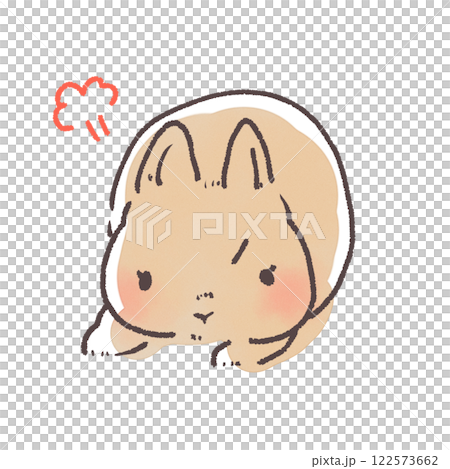 Simple and cute illustration of an angry rabbit 122573662