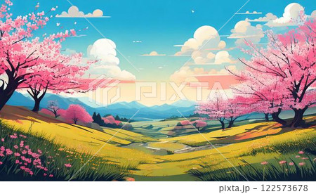 桜のある春の風景 桜のある春の風景 122573678