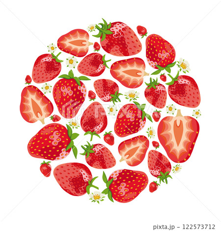Sweet Realistic Strawberry Round Vector Design Element Sweet Realistic Strawberry Round Vector Design Element 122573712