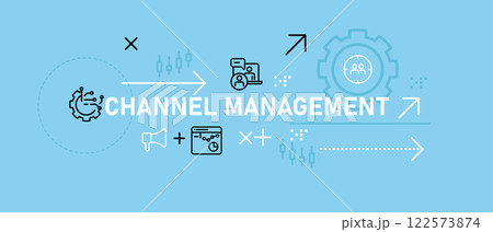 Channel Management conceptual company distribution management social media promotion audience target corporate development design icon outline Channel Management conceptual company distribution management social media promotion audience target corporate development design icon outline 122573874