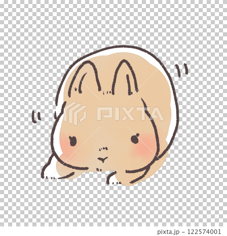 横に動いているかわいいうさぎの線画イラスト素材 122574001