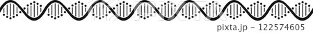 DNA double helix with connecting lines forming nucleotides representing genetic code, creating a scientific concept related to biology, genetics, and medical research 122574605