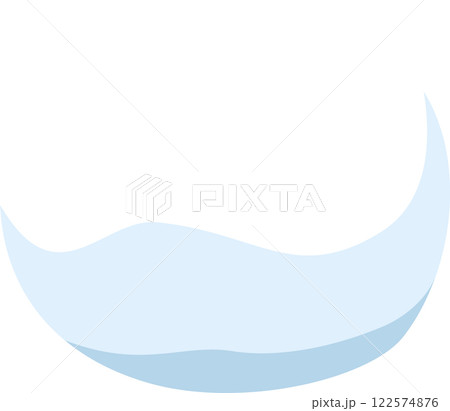 Minimalist light blue abstract wave flowing on a white background, creating a sense of fluidity and motion, suitable for various design purposes 122574876