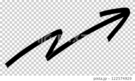 A jerky upward arrow to the upper right. A powerful magic hand-drawn style. Black version. A jerky upward arrow to the upper right. A powerful magic hand-drawn style. Black version. 122574929