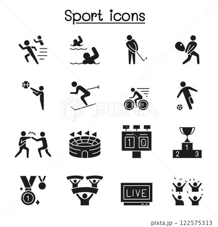 Sport icon set in glyph style 122575313