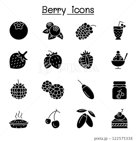 Berries icon set in glyph style Berries icon set in glyph style 122575338