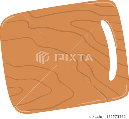 Classic wooden cutting board featuring a convenient handle, enhancing food preparation with a touch of rustic charm, perfect for any kitchen setting or culinary task 122575381