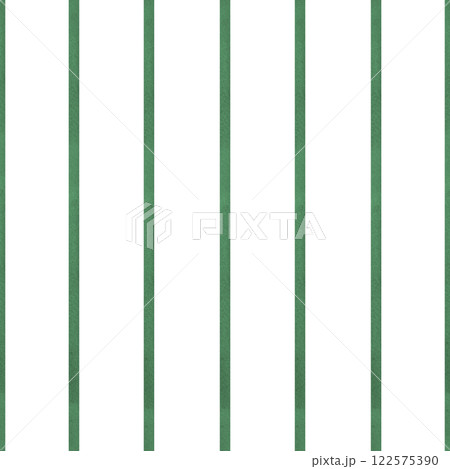 Watercolor naive vertical green stripe seamless pattern isolated background. Hand painted abstract brush striped ornate illustration. Texture for textile, package design, kitchen wrapping 122575390