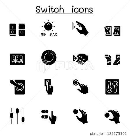 Switch icon set in glyph style 122575591