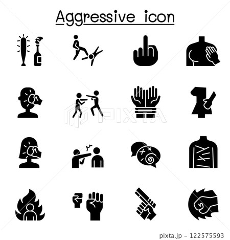 Set of Violence Related Vector icon. Contains such icon as human trafficking, sexual harassment, bully, angry, hit, rude, brawl and more. Set of Violence Related Vector icon. Contains such icon as human trafficking, sexual harassment, bully, angry, hit, rude, brawl and more. 122575593