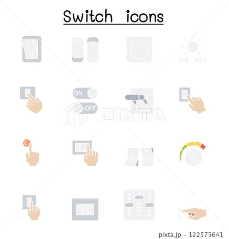 Switch icon set in flat color style Switch icon set in flat color style 122575641