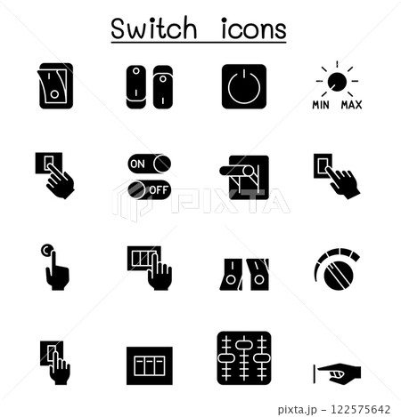 Switch icon set in glyph style 122575642