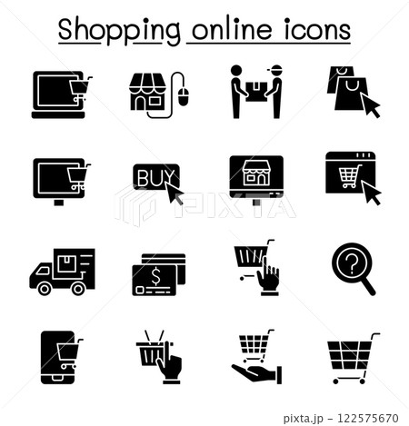 Shopping onicon set in glyph style Shopping onicon set in glyph style 122575670