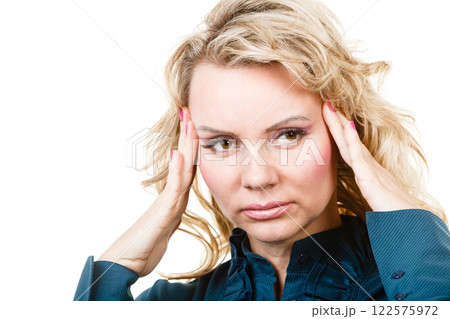 Elegant woman with headache Elegant woman with headache 122575972