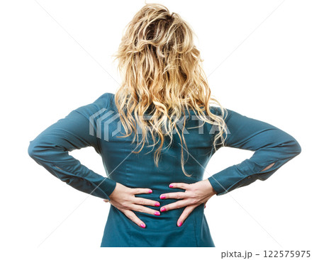 Elegant woman with painful back 122575975