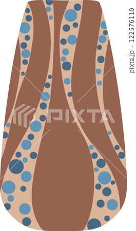 Stylish modern vase with brown, blue and beige colors, decorated with circles and stripes, perfect for interior design projects and home decor inspiration Stylish modern vase with brown, blue and beige colors, decorated with circles and stripes, perfect for interior design projects and home decor inspiration 122576110