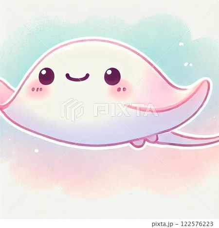 エイ　かわいい　海　イラスト　水族館 122576223