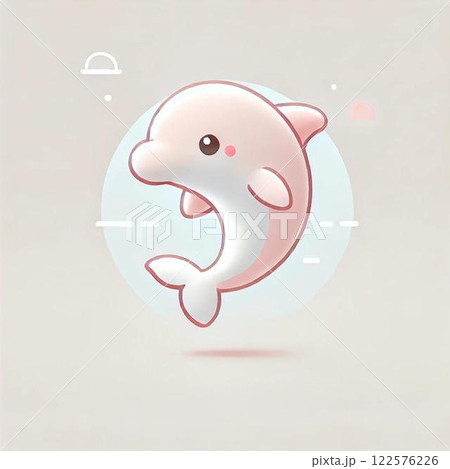 イルカ　かわいい　海　イラスト　水族館 122576226