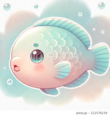 アオブダイ　かわいい　海　イラスト　水族館 122576239