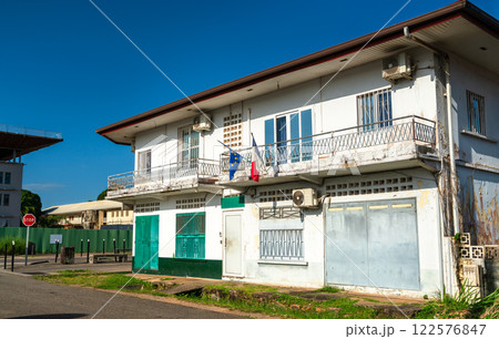 Government building in Cayenne, the capital of French Guiana in South America Government building in Cayenne, the capital of French Guiana in South America 122576847