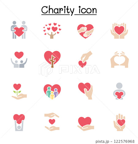 Set of Donation and Charity related vector icon. contains such icon as kindness, fundraiser, volunteer, support, heart, helping, care, give, hope, friendship, hug, protect and more. Set of Donation and Charity related vector icon. contains such icon as kindness, fundraiser, volunteer, support, heart, helping, care, give, hope, friendship, hug, protect and more. 122576968