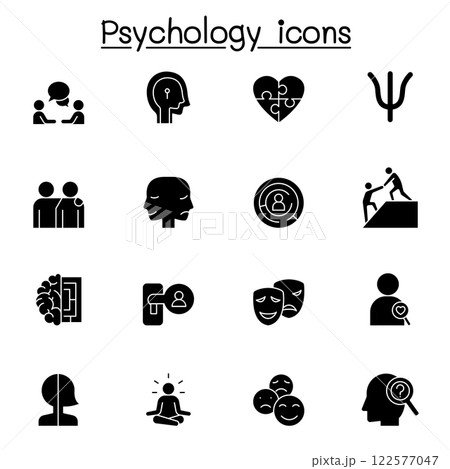 Psychology icon set in glyph style 122577047