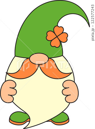 St. Patrick's Day, leprechaun with a long beard, retro vintage style, vector flat icon isolated on a white transparent background St. Patrick's Day, leprechaun with a long beard, retro vintage style, vector flat icon isolated on a white transparent background 122577243