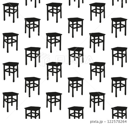 Vector seamless pattern of stool silhouette 122578264
