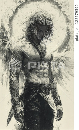 Fallen angel, beautiful daemon, Azazel. AI generative 122579590