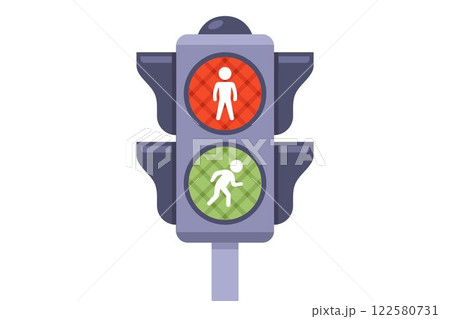 Small two-color road traffic light. Small two-color road traffic light. 122580731