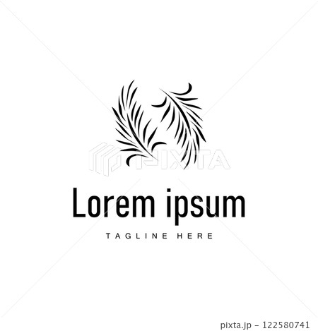 black silhouette palm tree plant logo design coconut tree illustration template icon tree beach 122580741